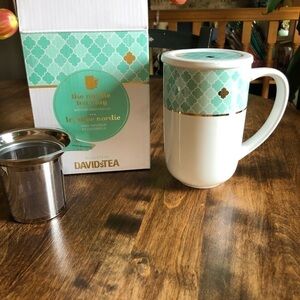 𝅺DAVID’S tea Nordic mosaic tea mug/ infuser NEW